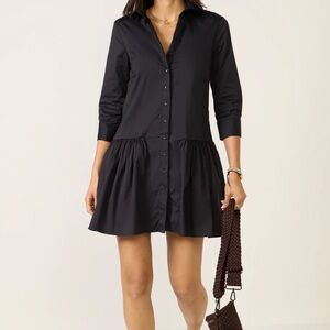 Tuckernuck The Shirt by Rochelle Behrens The Drop Waist Shirt Dress in Black M